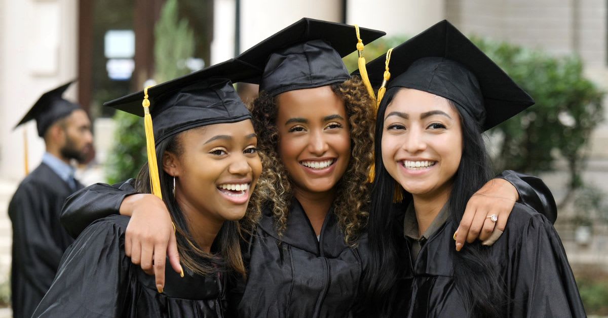 Girls graduating with a phd